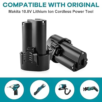 2Pack 10.8Volt 3.6A Li-Ion Battery for Makita BL1015 Battery
